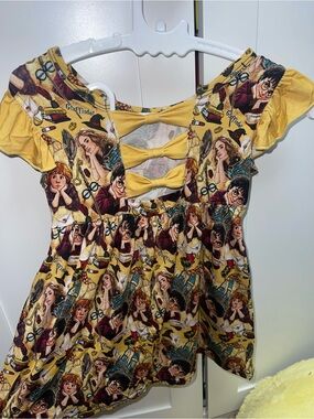 BAMBOO Yellow Graphic Kids Dress with Character Print